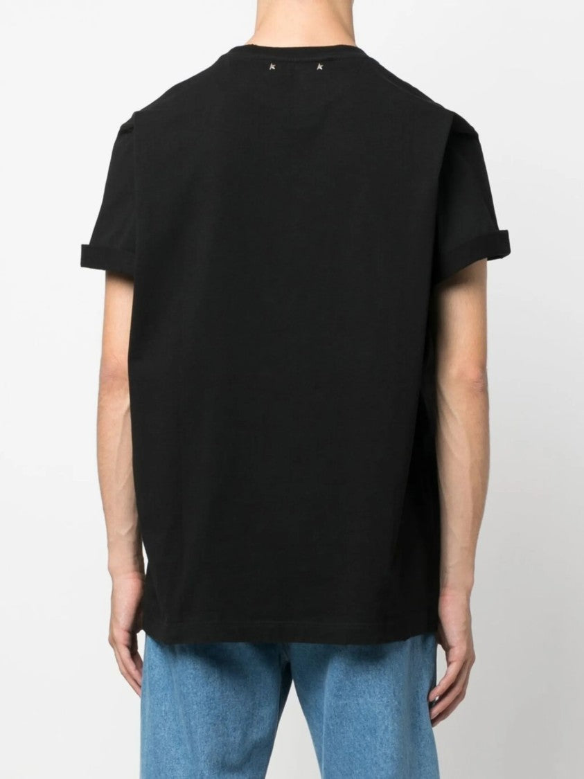 Golden Goose Regular-Fit Black Cotton T-Shirt With Minimalist Accents