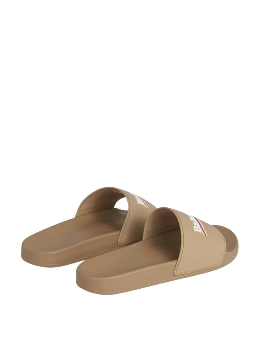 Balenciaga Rubber Mule Sandals With Bold Graphic Detail