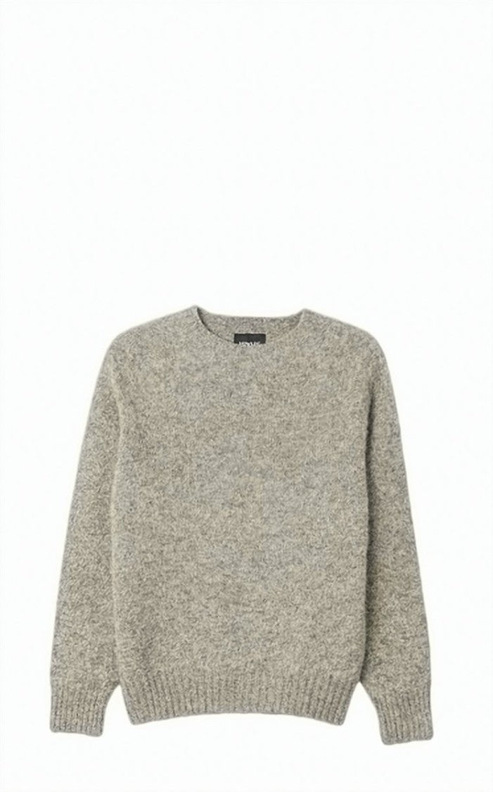 Howlin Textured Wool Sweater With Crew Neckline And Ribbed Cuffs