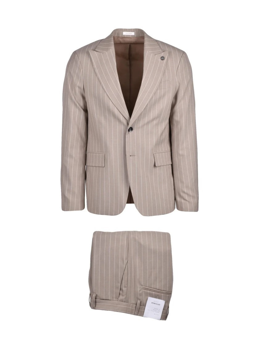 Officina 36 Beige Polyester Viscose Elastane Men Suit
