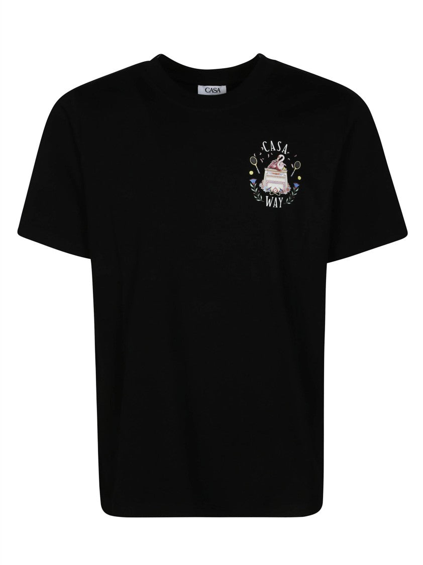 Casablanca Black Classic Flamingo Graphic T-Shirt