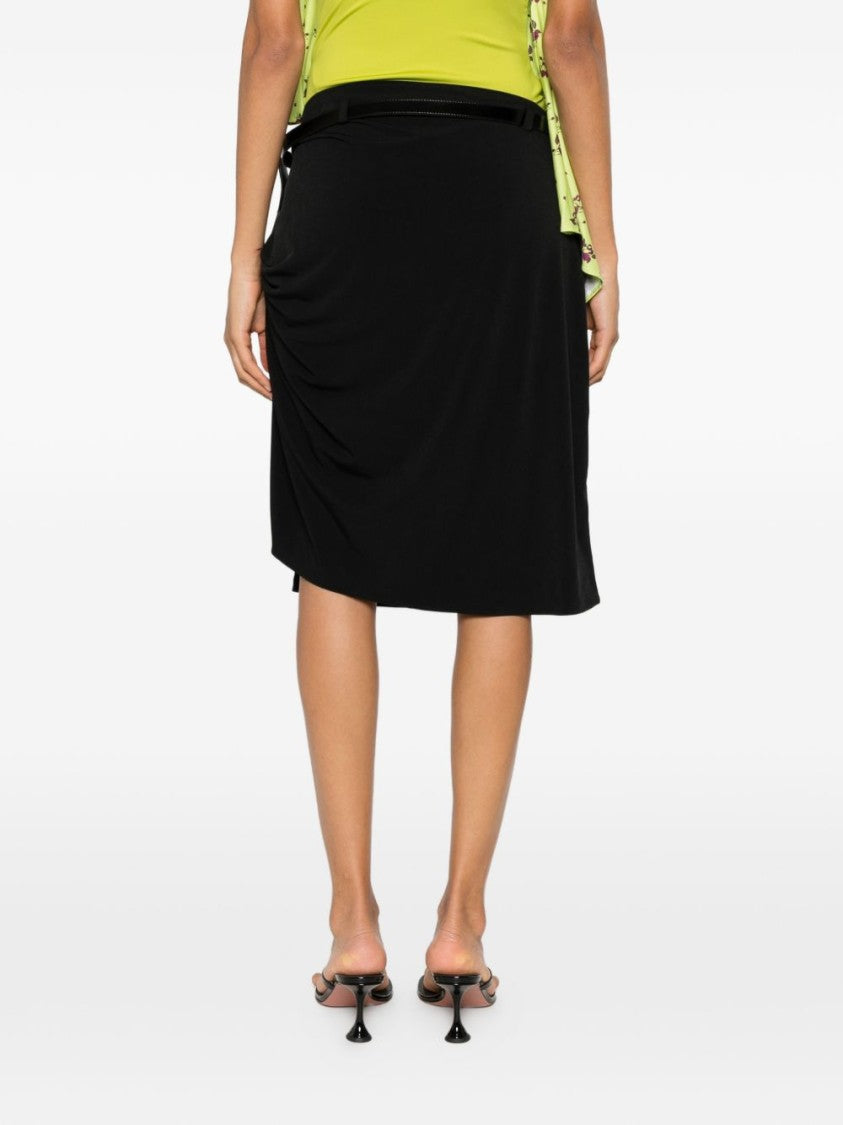 Coperni Black Fitted High Slit Midi Skirt