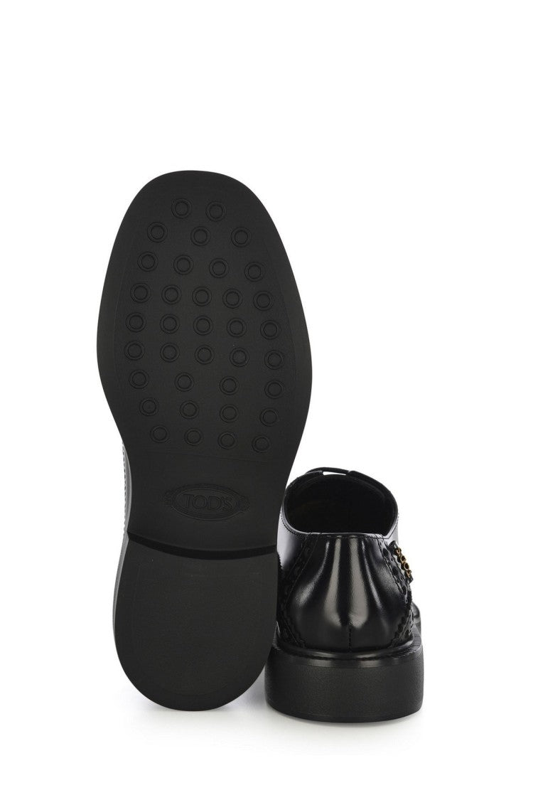 Tod's Black Wingtip Brogue Chunky Sole Leather Brogues