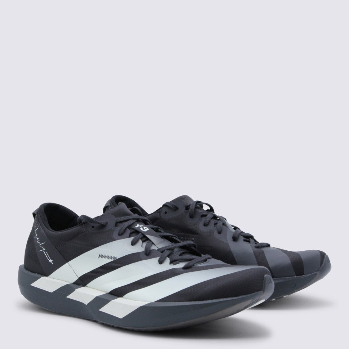 Y-3 Bold Black And White Leather Sneakers