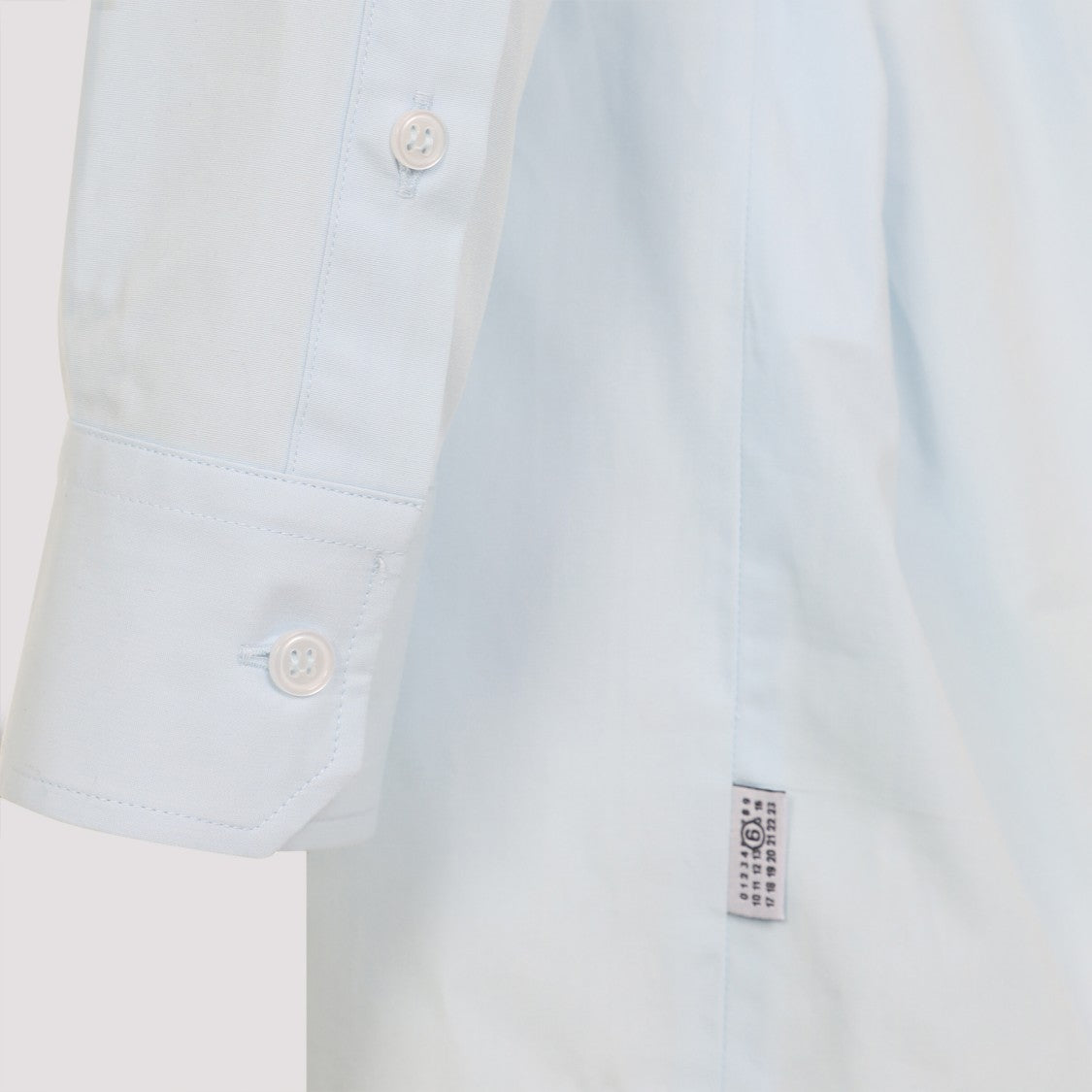 Mm6 By Maison Margiela Light Blue Cotton Shirt With Wearable Glove Belt