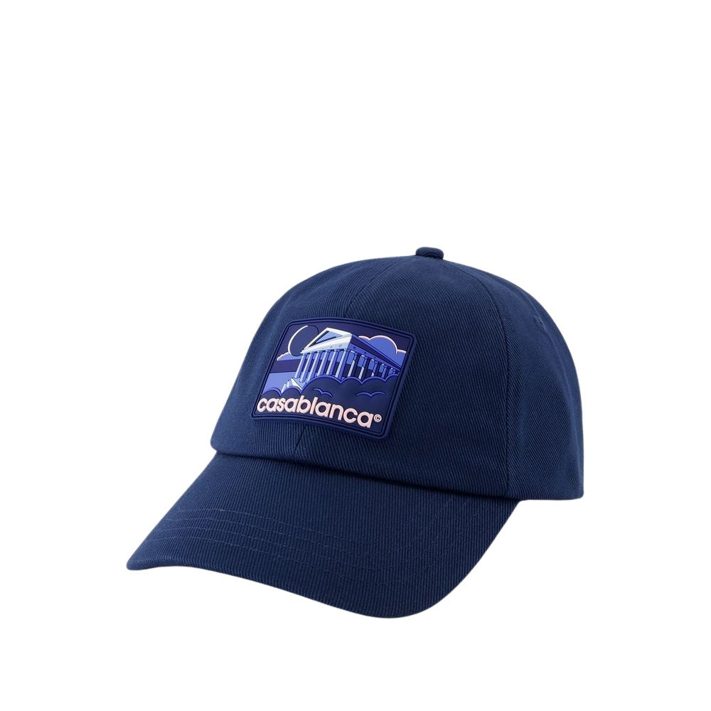 Casablanca Greek Temple Rubber Cap - Cotton - Blue