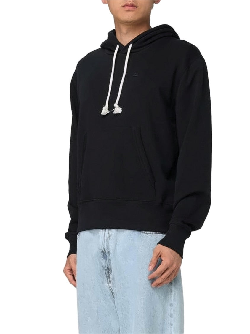 Acne Studios Classic Black Cotton Hoodie With Drawstring