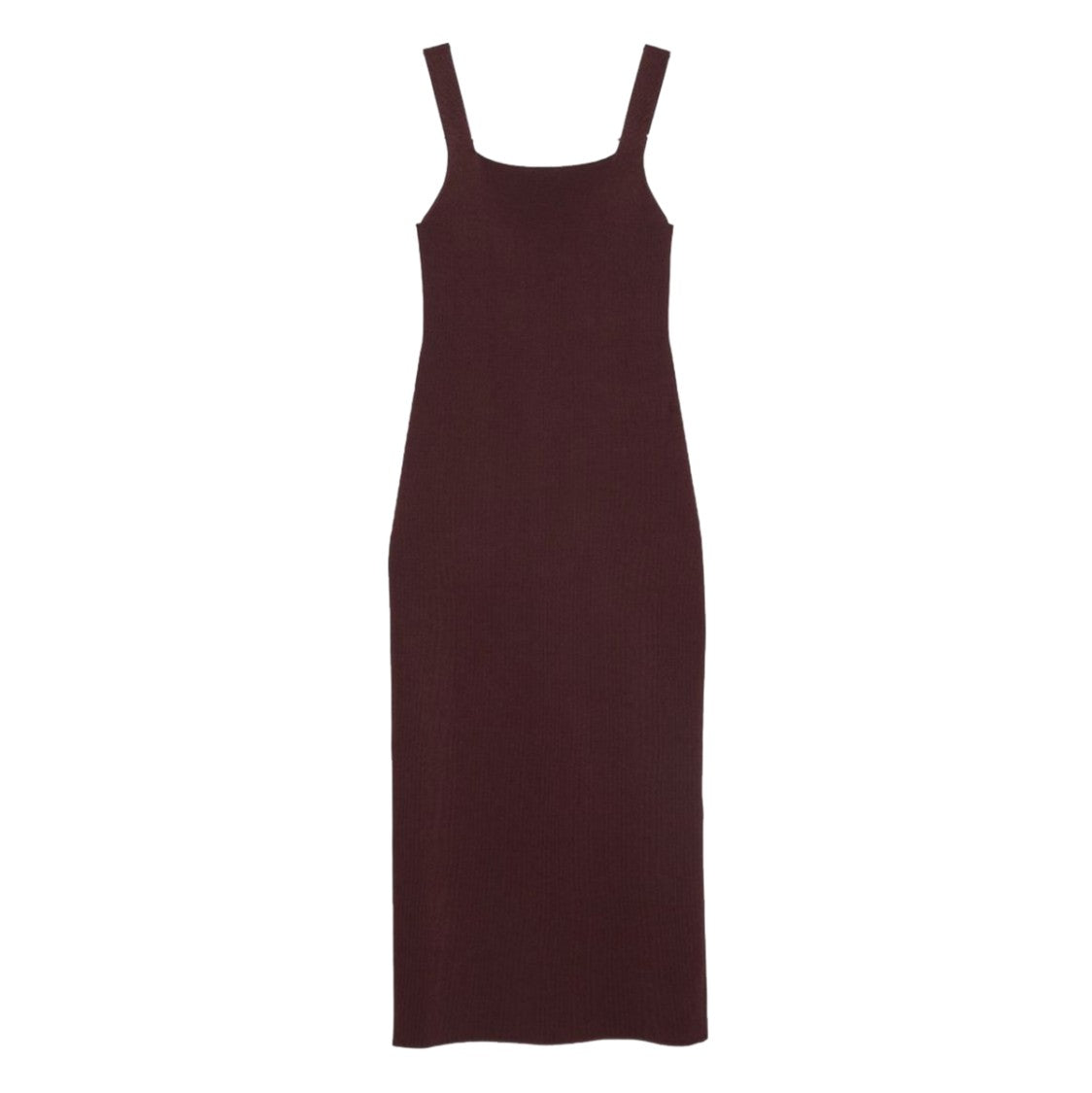 Khaite Square Neckline Full-Length Brown Dress
