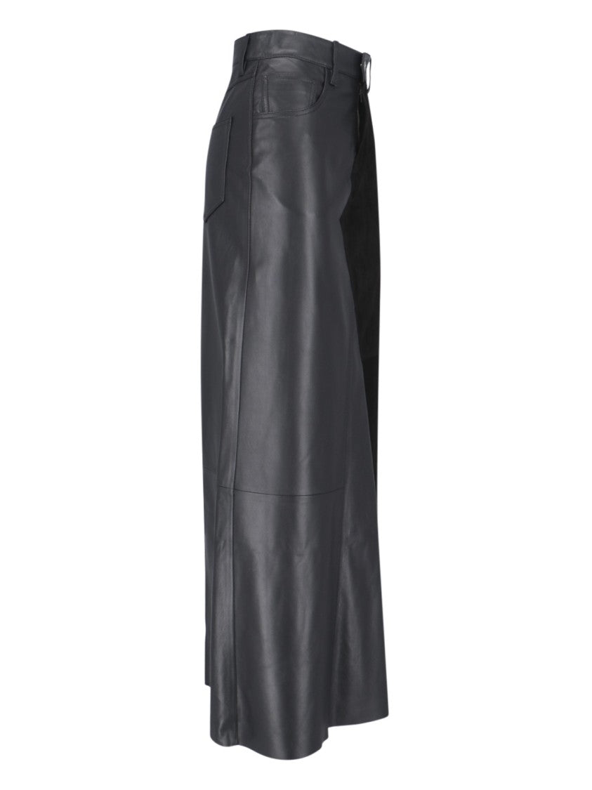 Mm6 By Maison Margiela Maxi Leather Skirt – Black