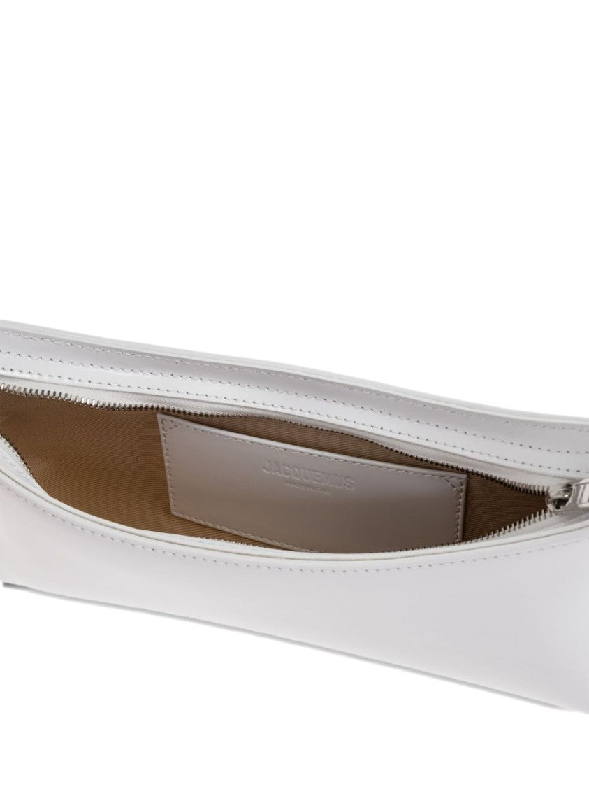 Jacquemus White Elongated Minimalist Silk Shoulder Bag