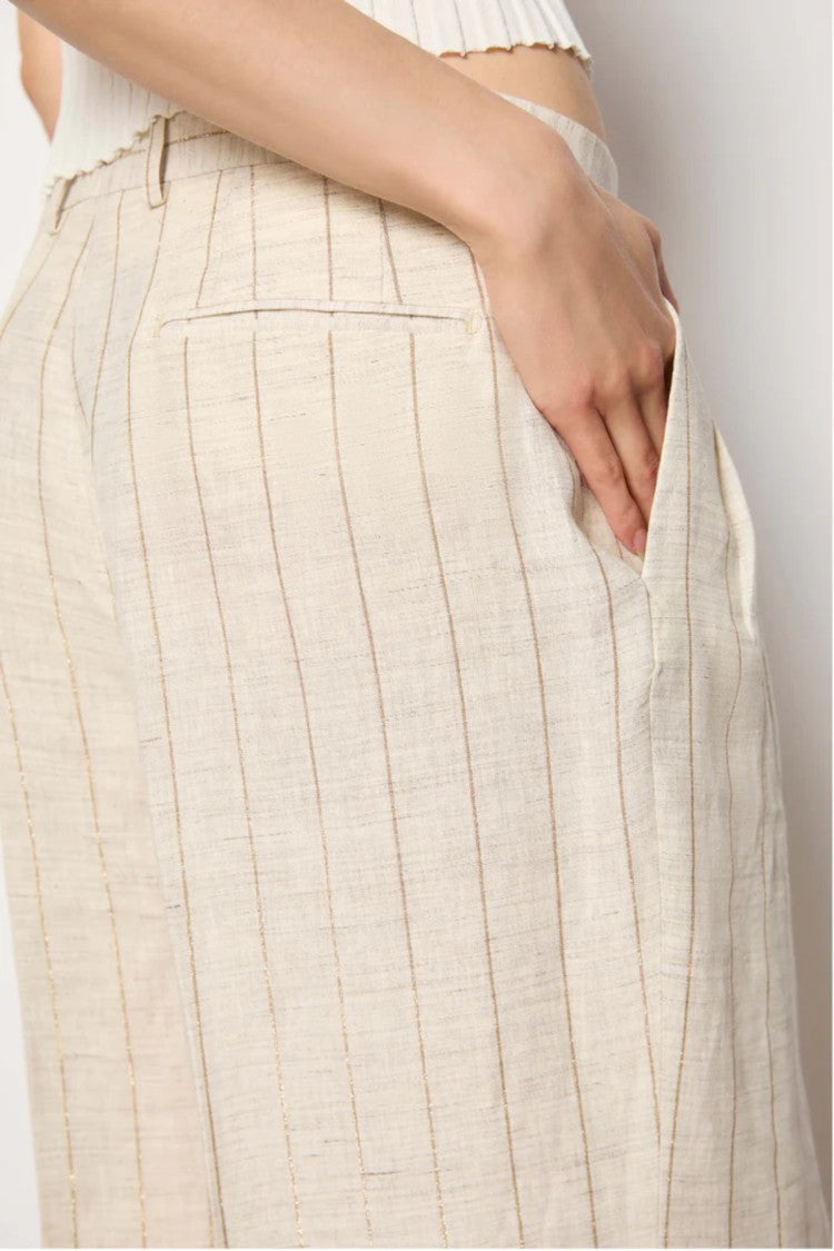 L.B.M. 1911 Ivory Wide-Leg Palazzo Pants