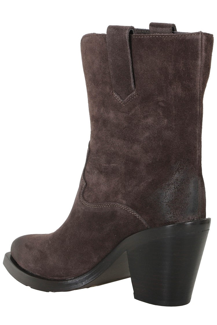 Ash Dark Brown Suede Velour Ankle Boots