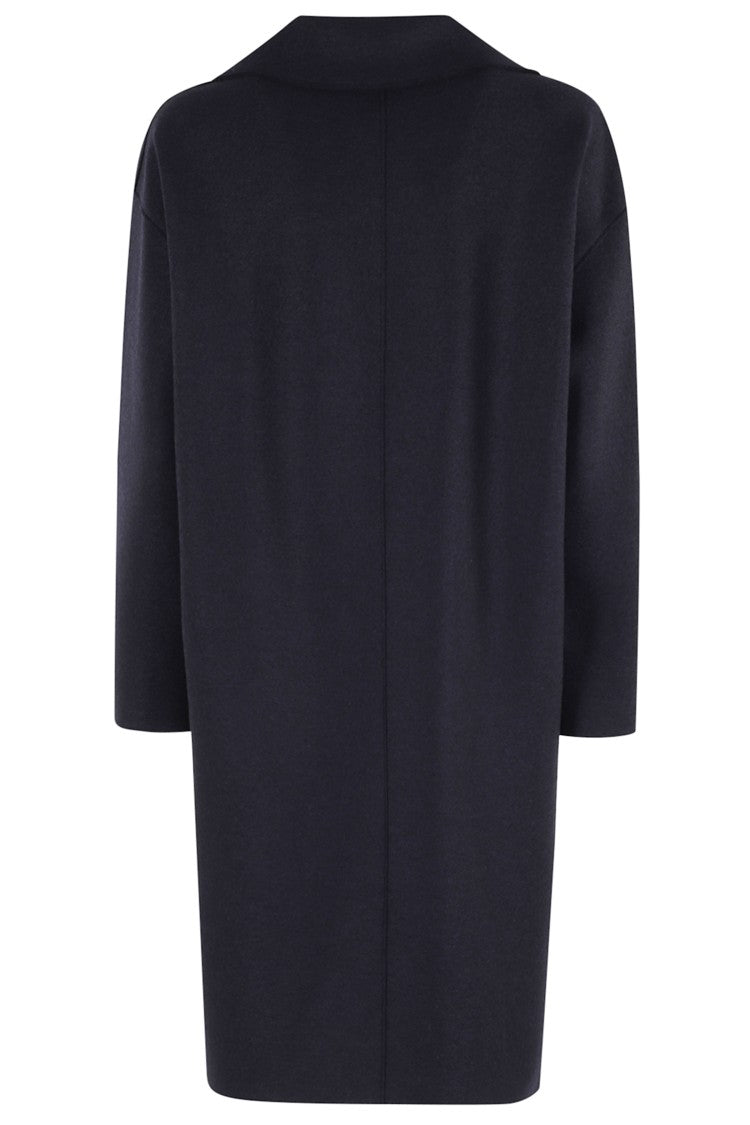 Harris Wharf London Dropped Shoulder Coat In Pressed Wool Fabric