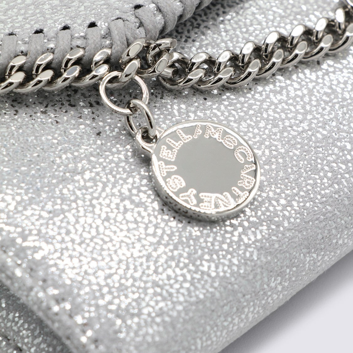 Stella Mccartney Silver Faux Leather Continental Wallet Crossbody Bag