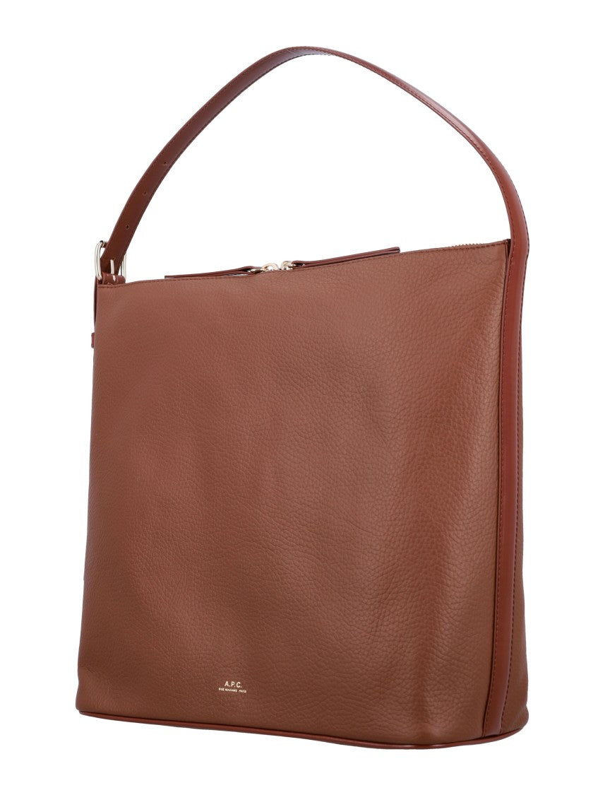 A.P.C. Brown Leather Shoulder Bag