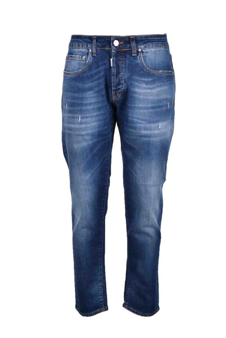 Takeshy Kurosawa Slim Fit Denim Jeans With Classic Blue Wash