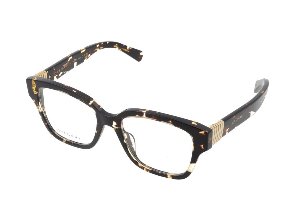 Bulgari Oversized Tortoiseshell Gold Accent Eyeglasses