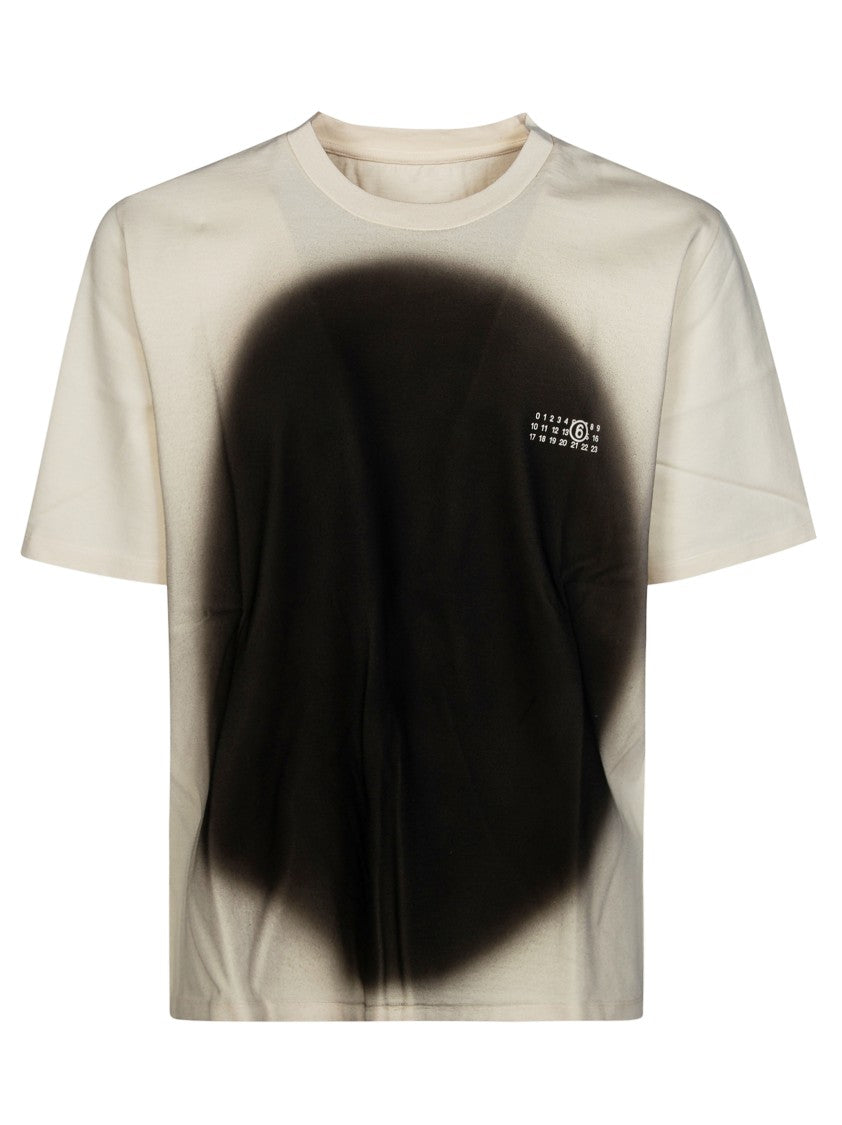 Mm6 By Maison Margiela Boxy Black Spray Paint Effect T-Shirt