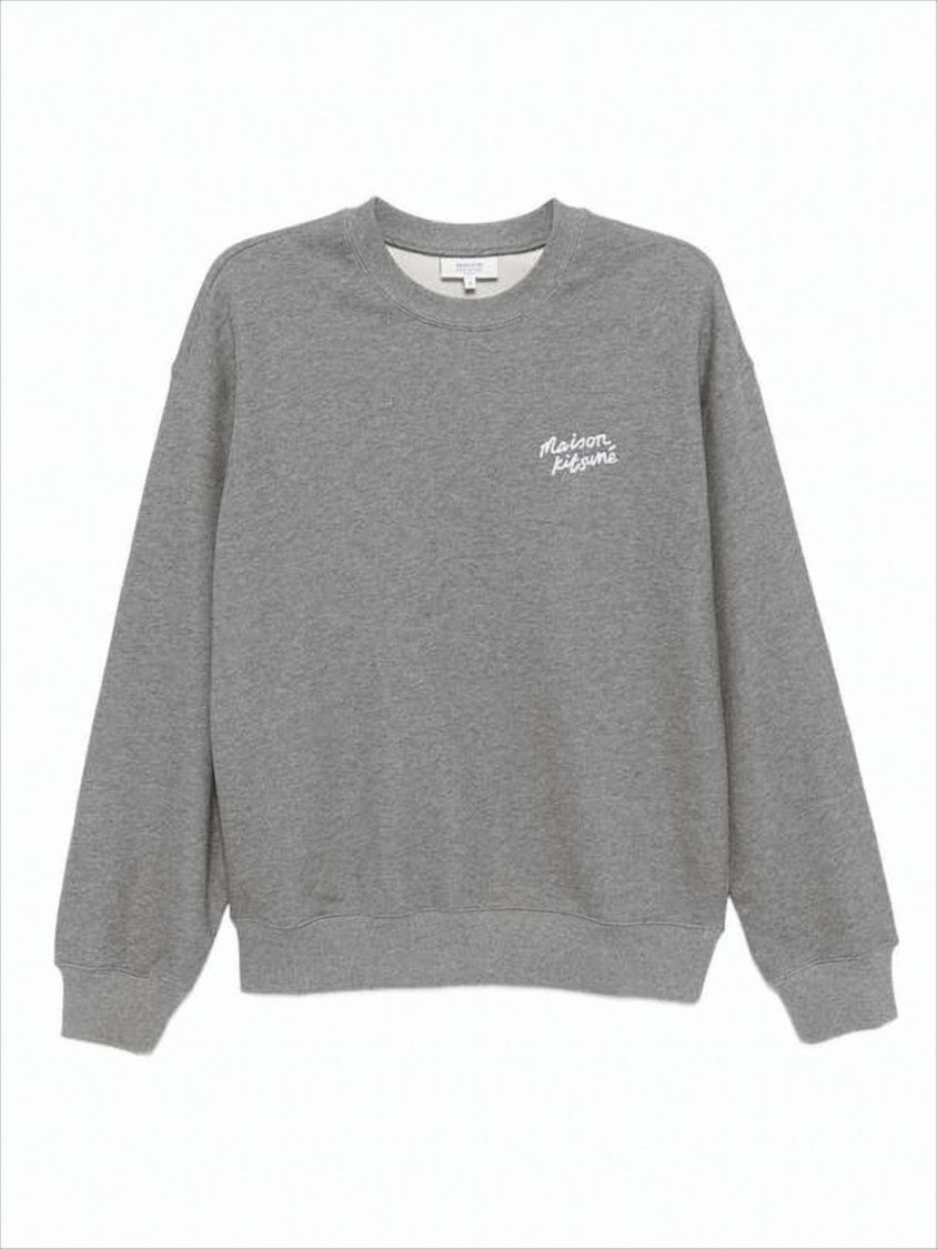 Maison Kitsuné Handwritten Embroidered Cotton Sweatshirt