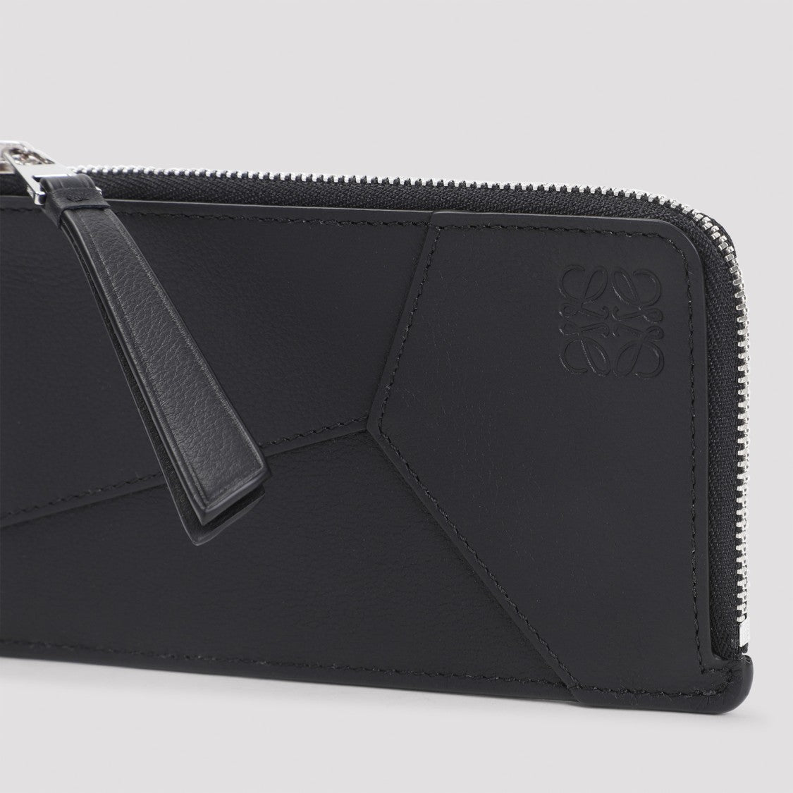Loewe Geometric Panel Black Calfskin Leather Clutch
