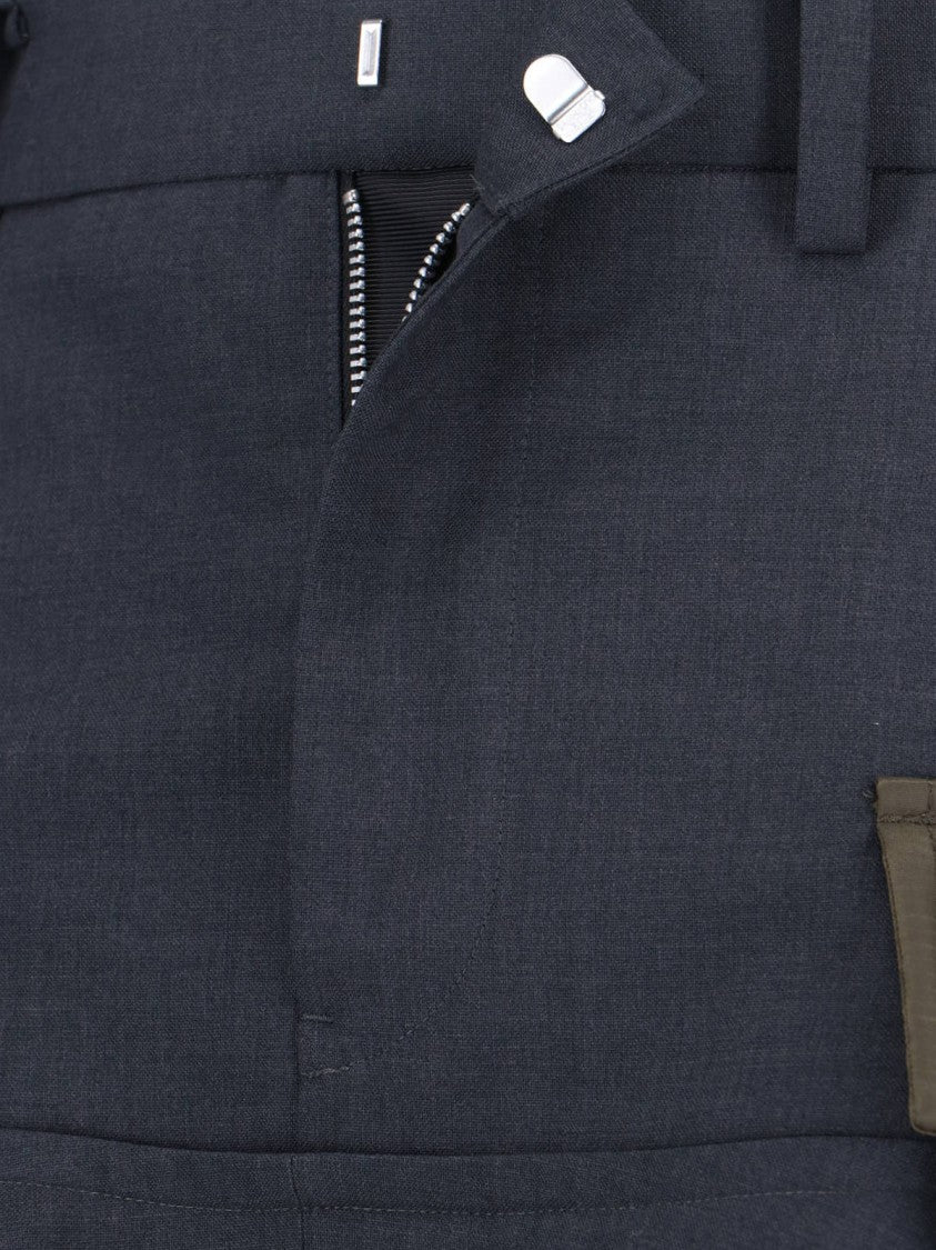 Sacai Versatile Grey Skirt With Smooth Texture