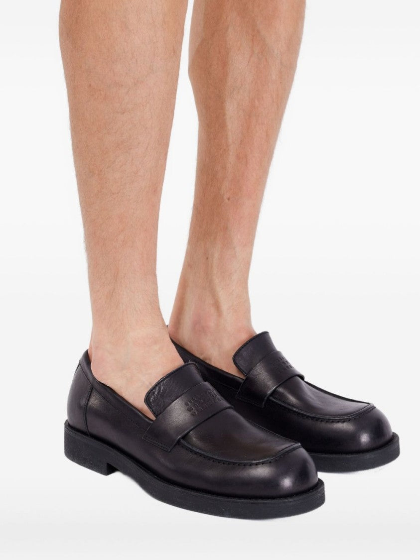Mm6 By Maison Margiela Black Calf Leather Loafers