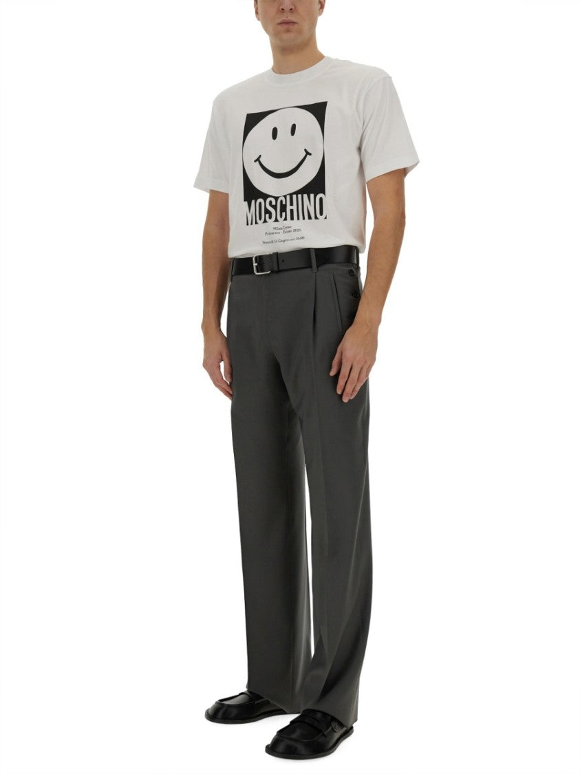 Moschino Crew Neck T-Shirt With Playful Logo Print