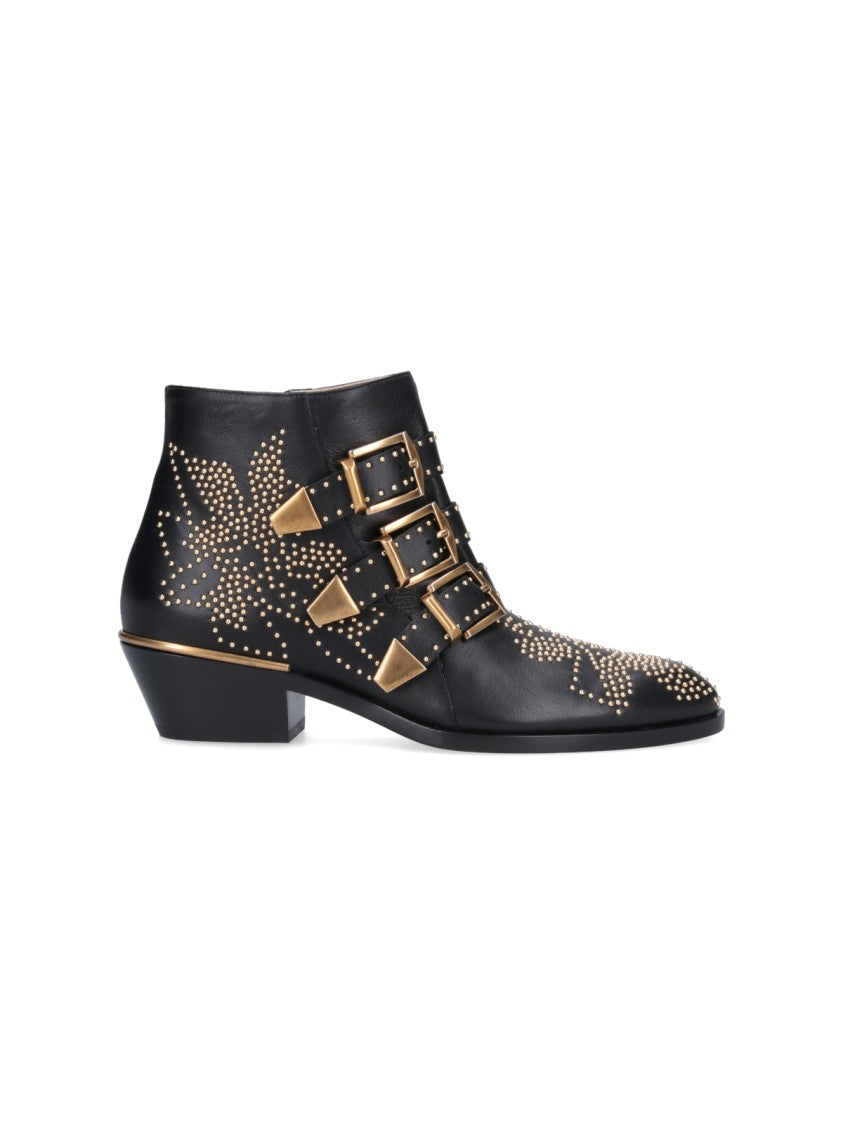 Chloé Low Ankle Boots "Susanna" – Black