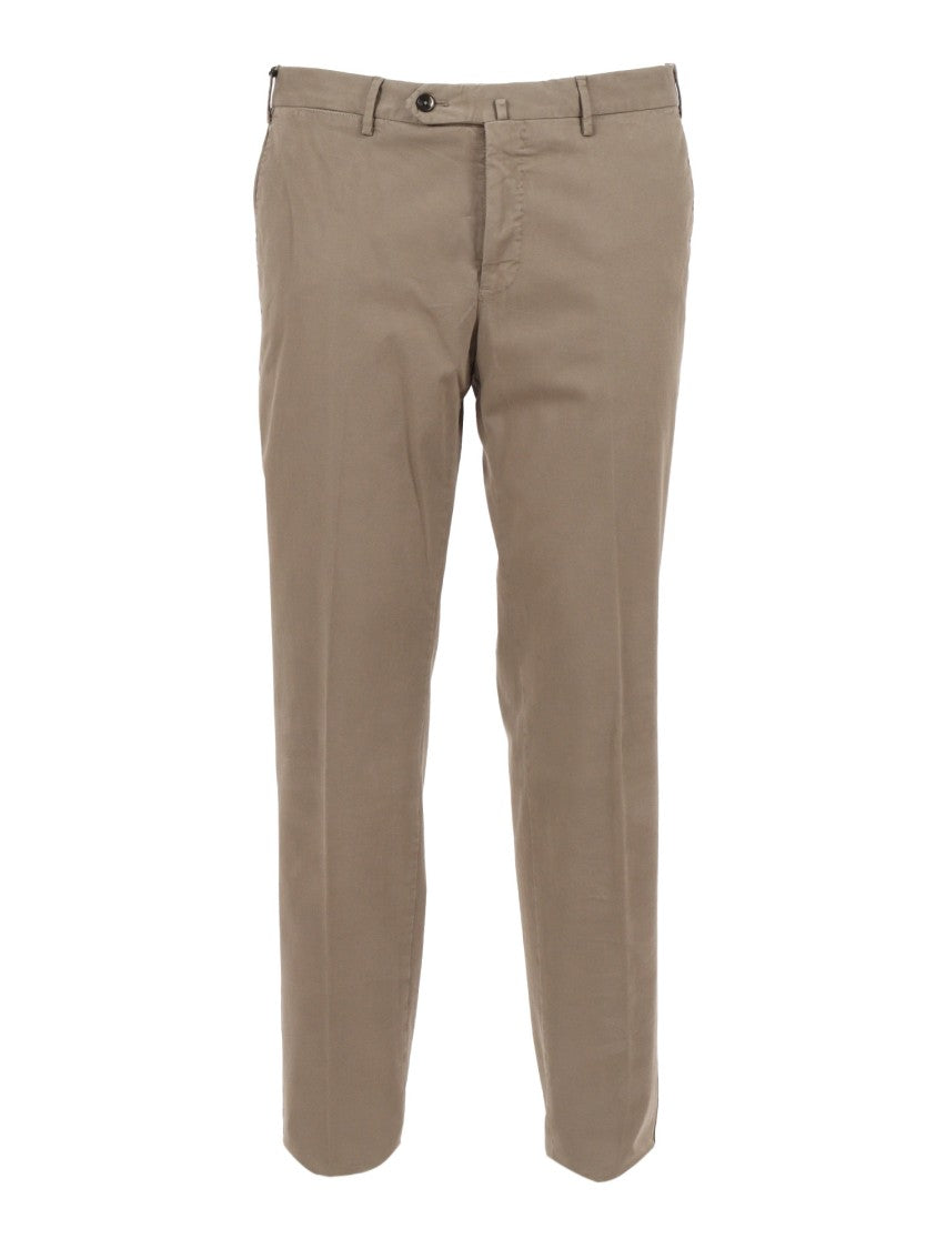 Pt01 Slim Fit Trousers With Diagonal Pockets