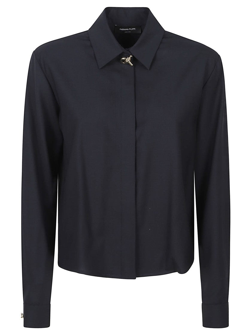 Fabiana Filippi Jewel Virgin Wool Stretch Shirt