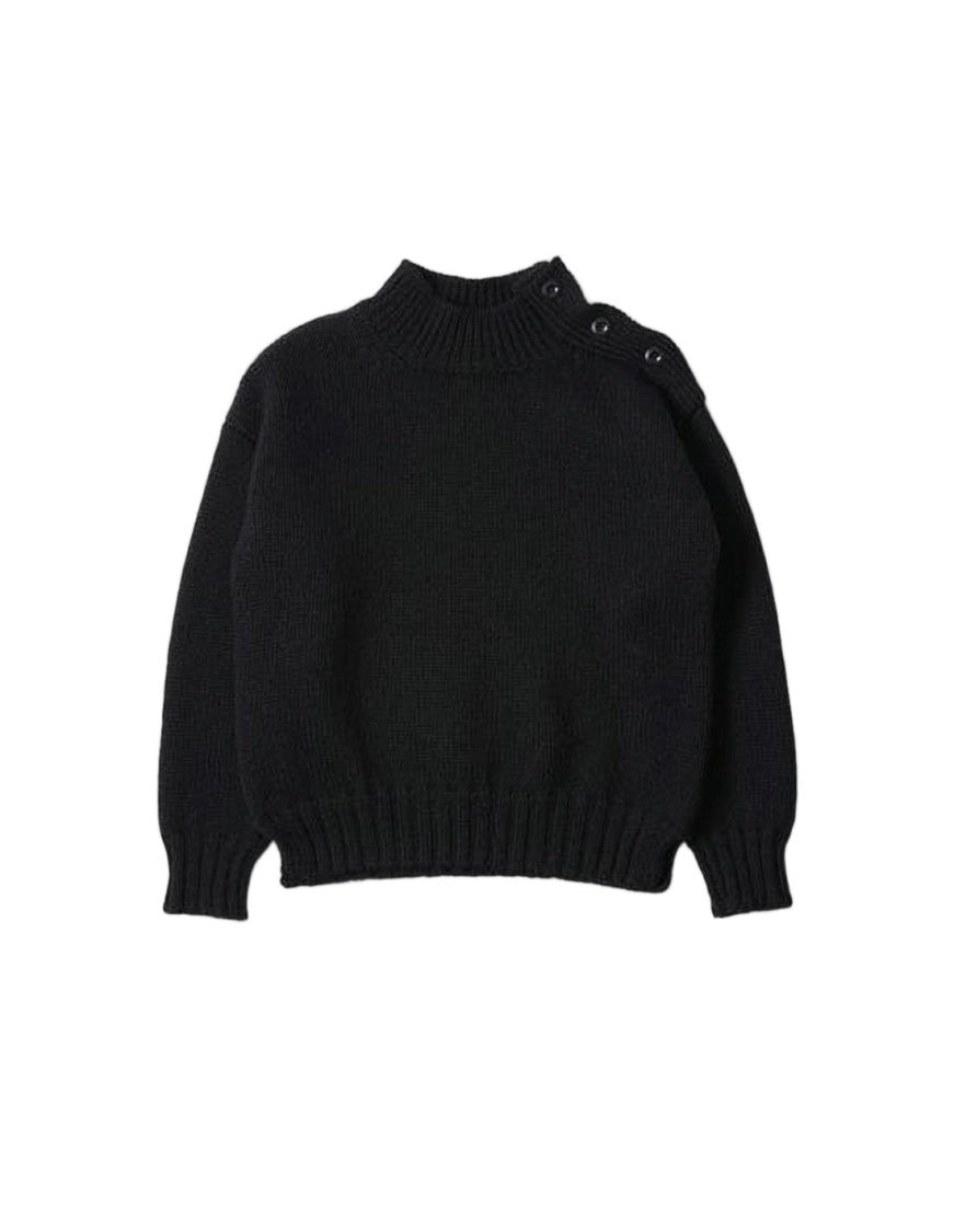 Margaret Howell Chunky Knit Turtleneck Sweater With Button Detail