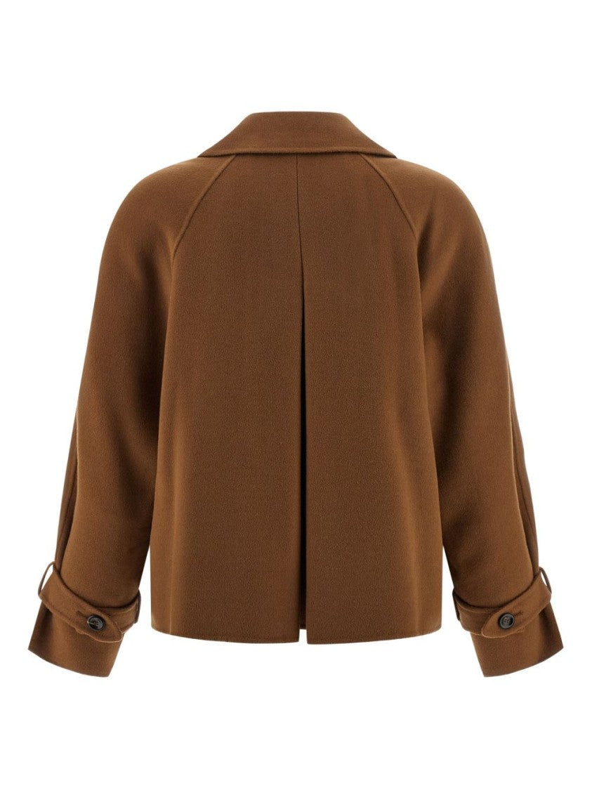 Max Mara Short Double-Breasted Coat With Wide Lapel