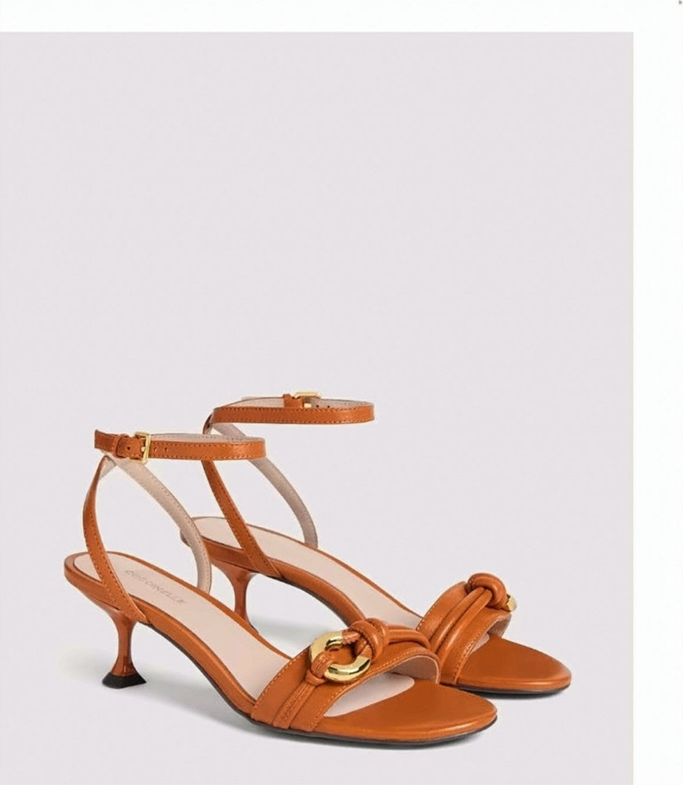 Coccinelle Finn Smooth Leather Spool Sandals
