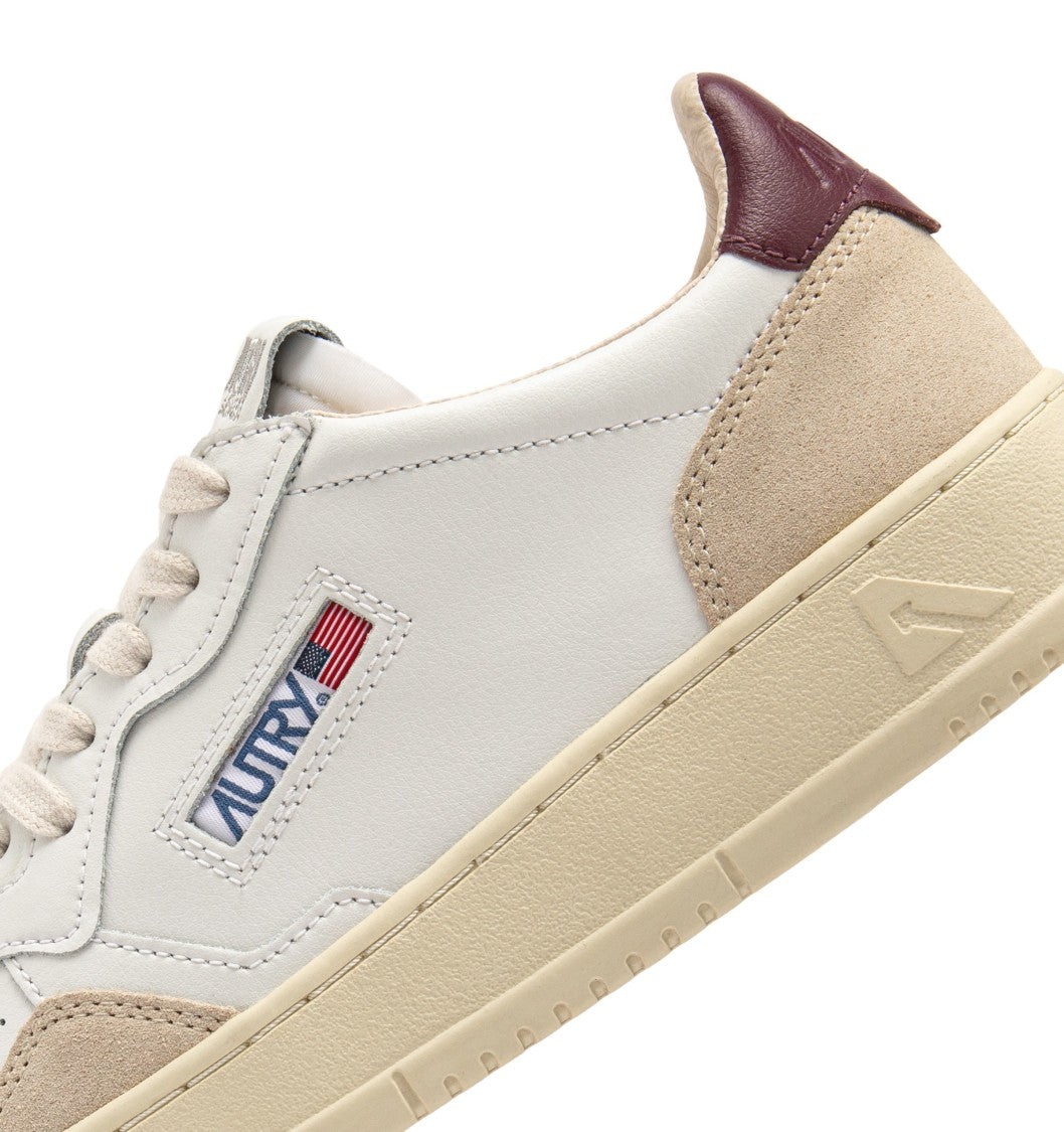 Autry Medalist Low Leat Suede Wht Burgund Sneakers