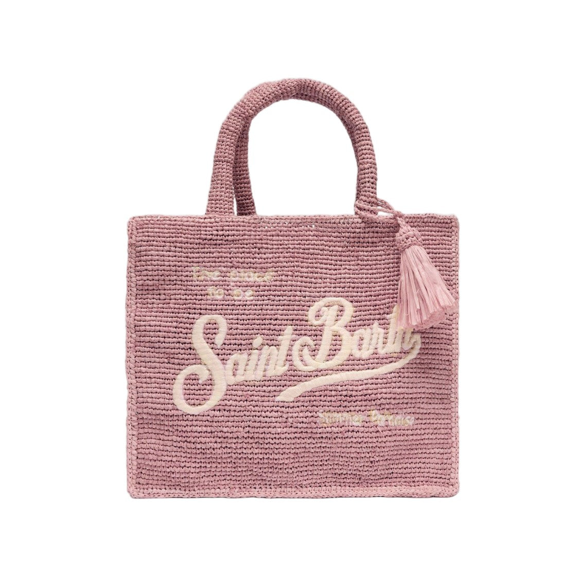 Mc2 Saint Barth Rectangular Raffia Bag With Contrasting Logo