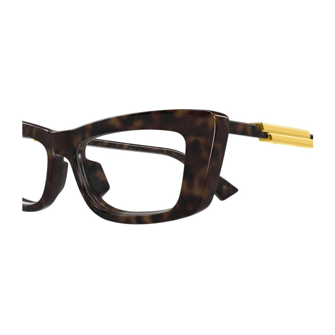 Bottega Veneta Havana Ribbon Acetate Rectangular Sunglasses