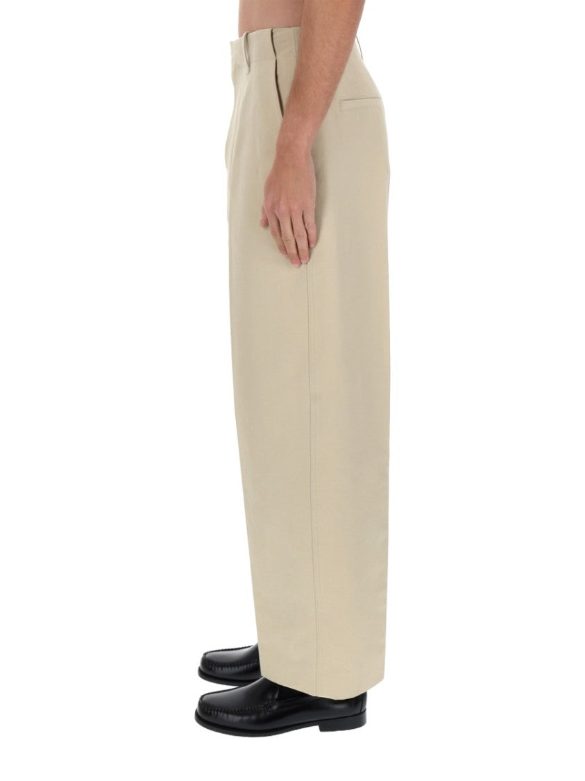 Jacquemus Straight-Leg Smooth Front Pleats Pants