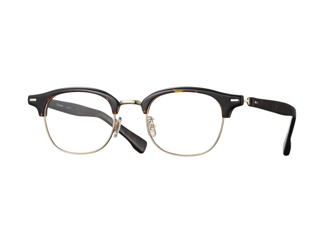Eyevan Gold C3 Tortoiseshell Browline Eyeglasses