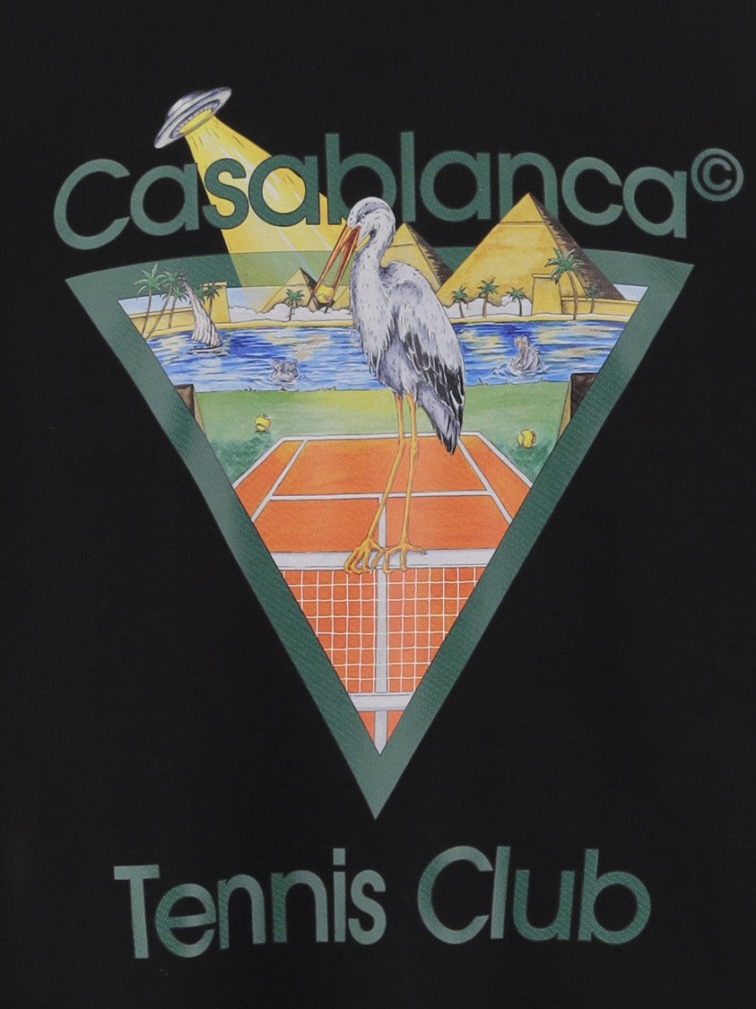 Casablanca Black Front Logo Cotton Sweatshirt