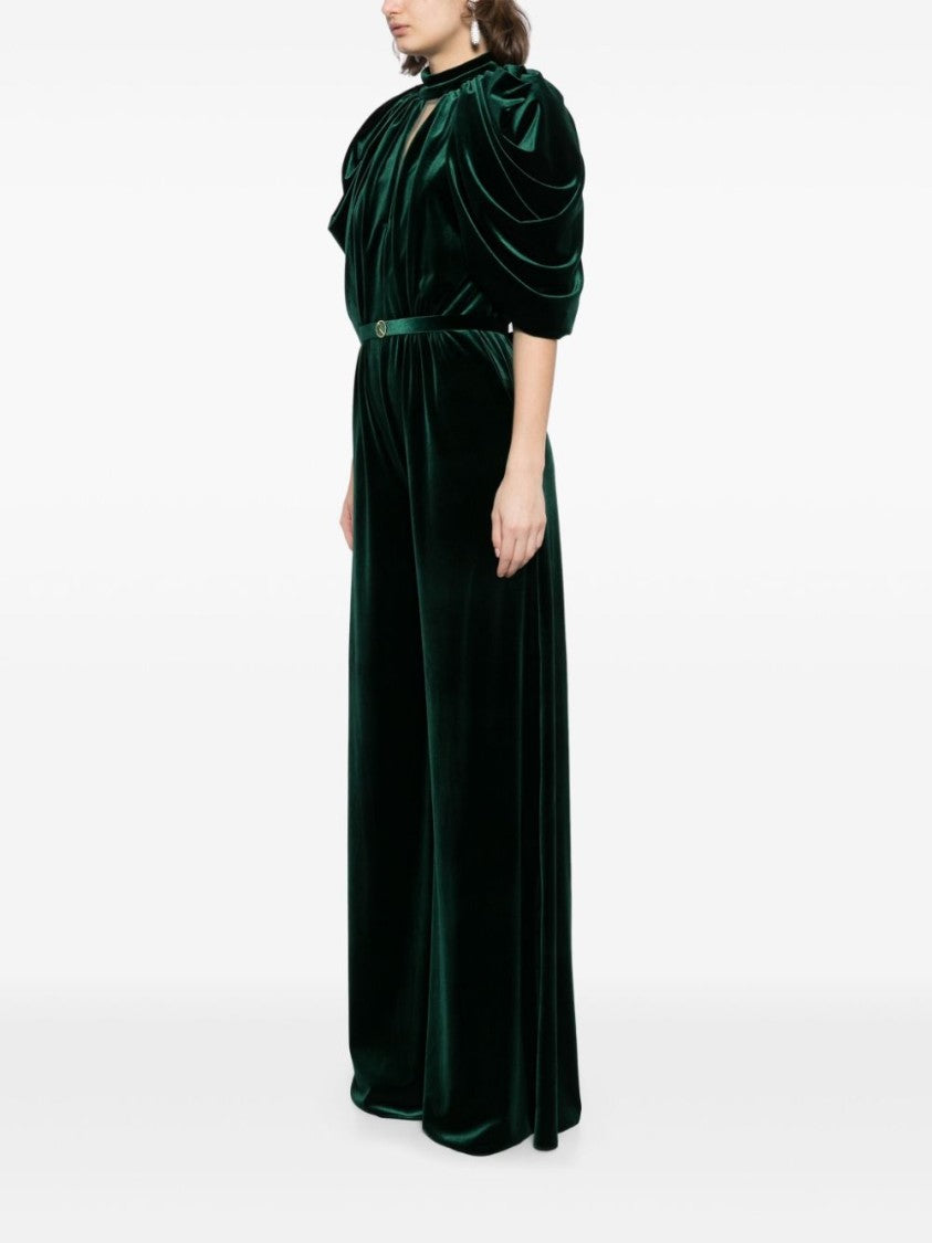 Saiid Kobeisy Jet Black Velvet Jumpsuit