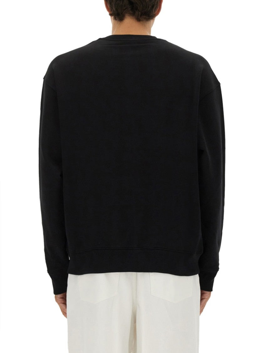 Moschino Black Sweatshirt With Laurel Crown Logo Embroidery