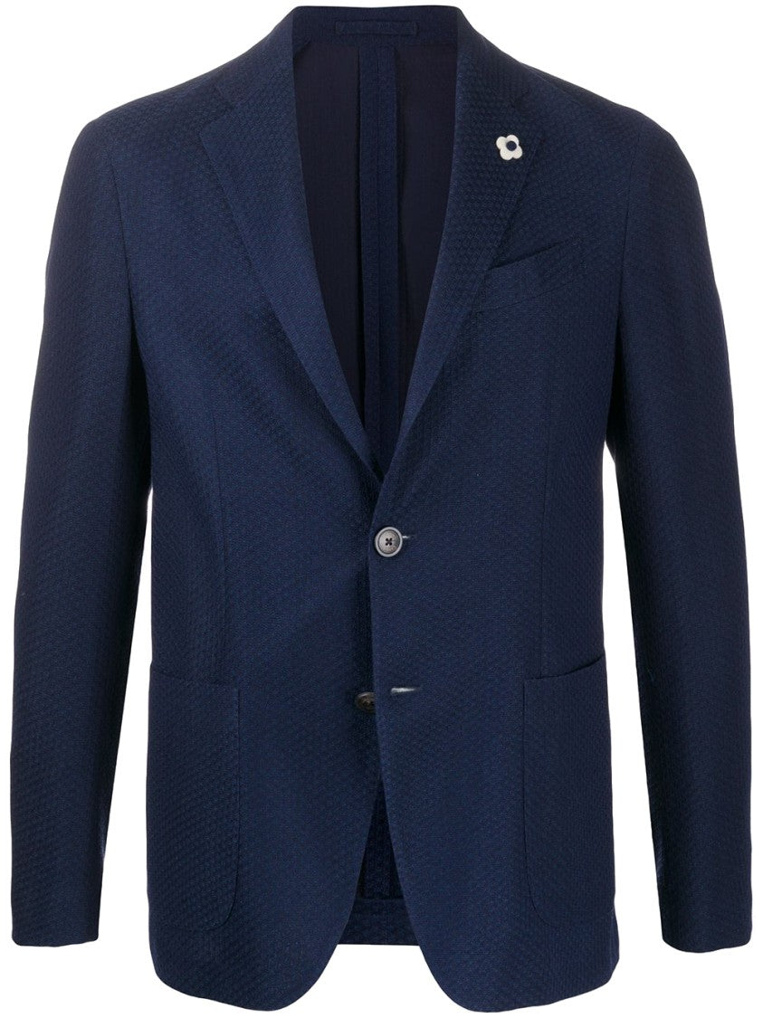Lardini Single-Breasted Textured Jacket