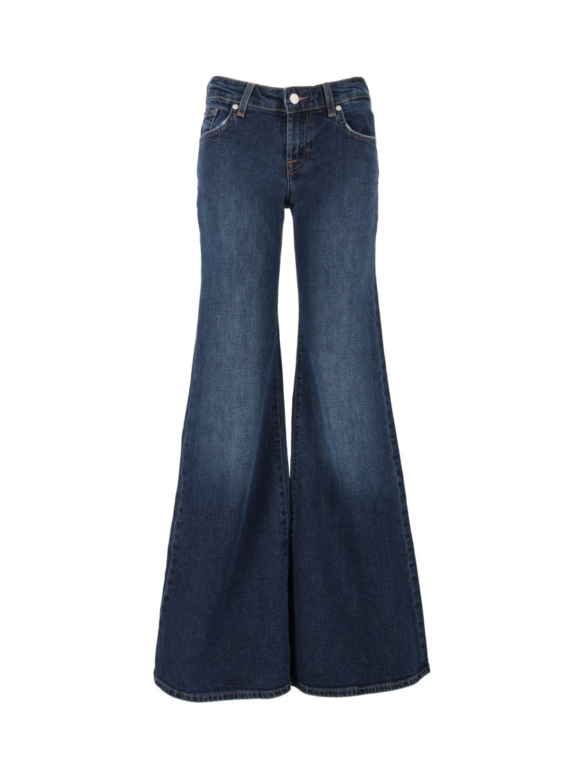7 For All Mankind Indigo Low-Rise Flared Denim Jeans