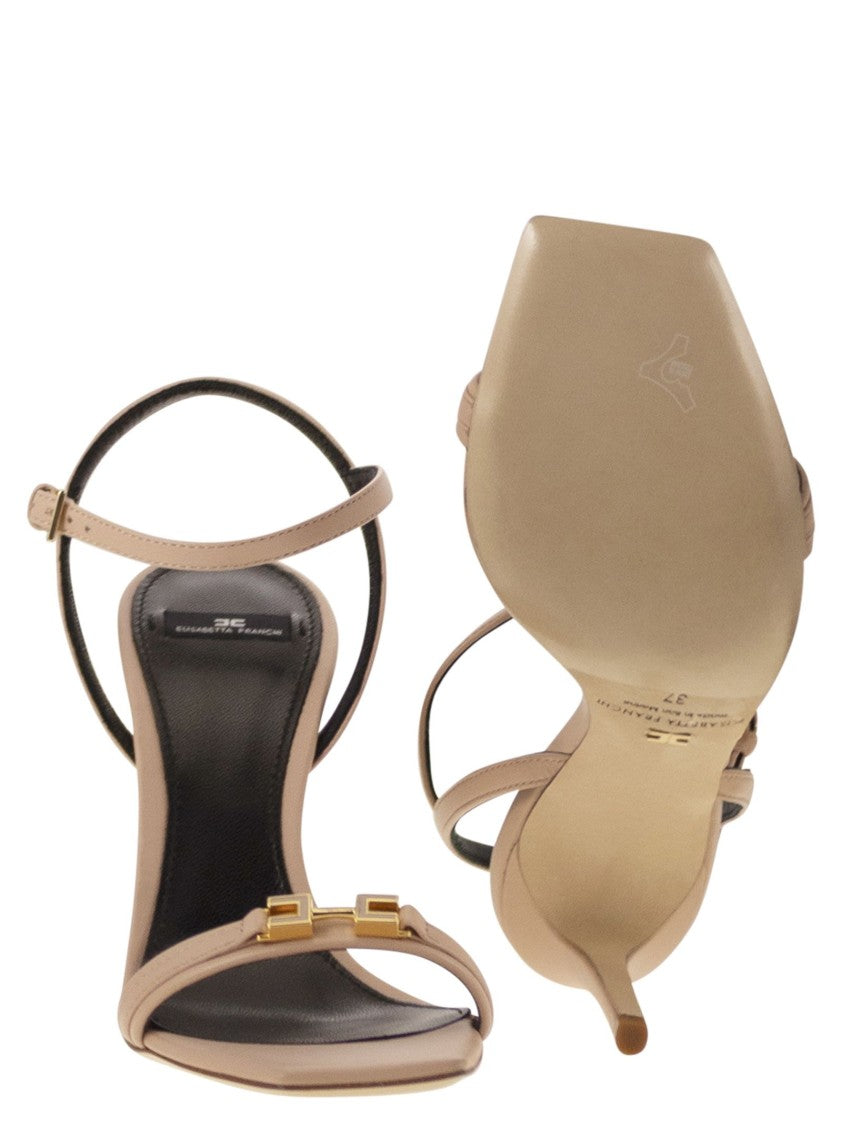 Elisabetta Franchi Nappa Leather Sandal With Enamelled Horsebit