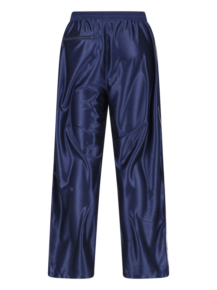 Needles Blue Cropped Relaxed Butterfly Embroidered Trousers