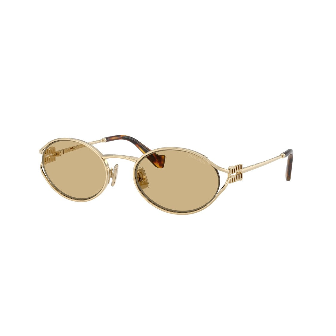 Miu Miu 0Mu 52Ys Oval Brown-Tinted Sunglasses