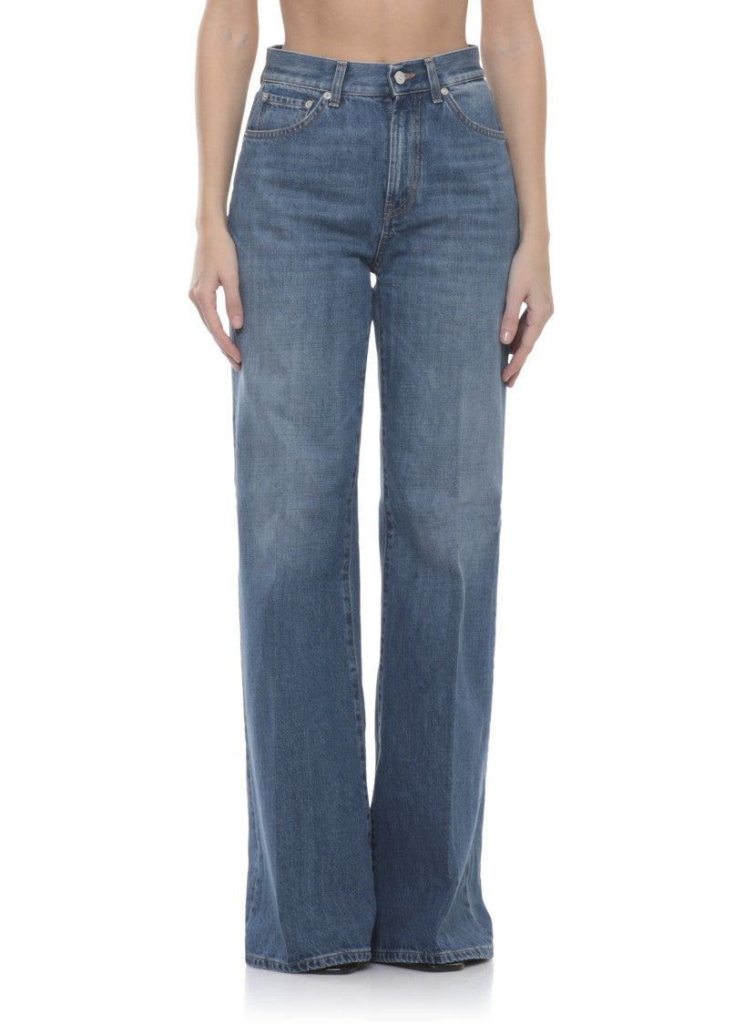 Dondup Blue Amber Button Denim Jeans