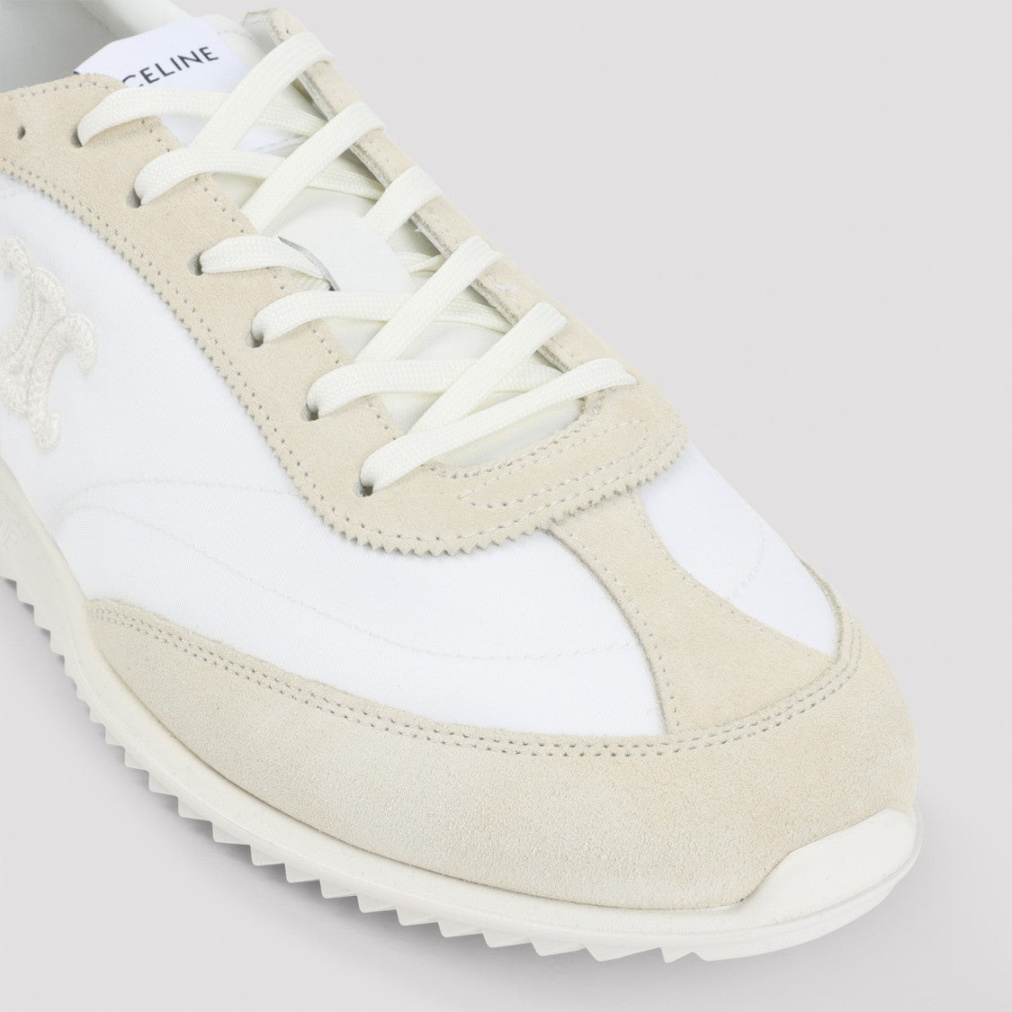 Celine Low Lace-Up Sneakers With Triomphe