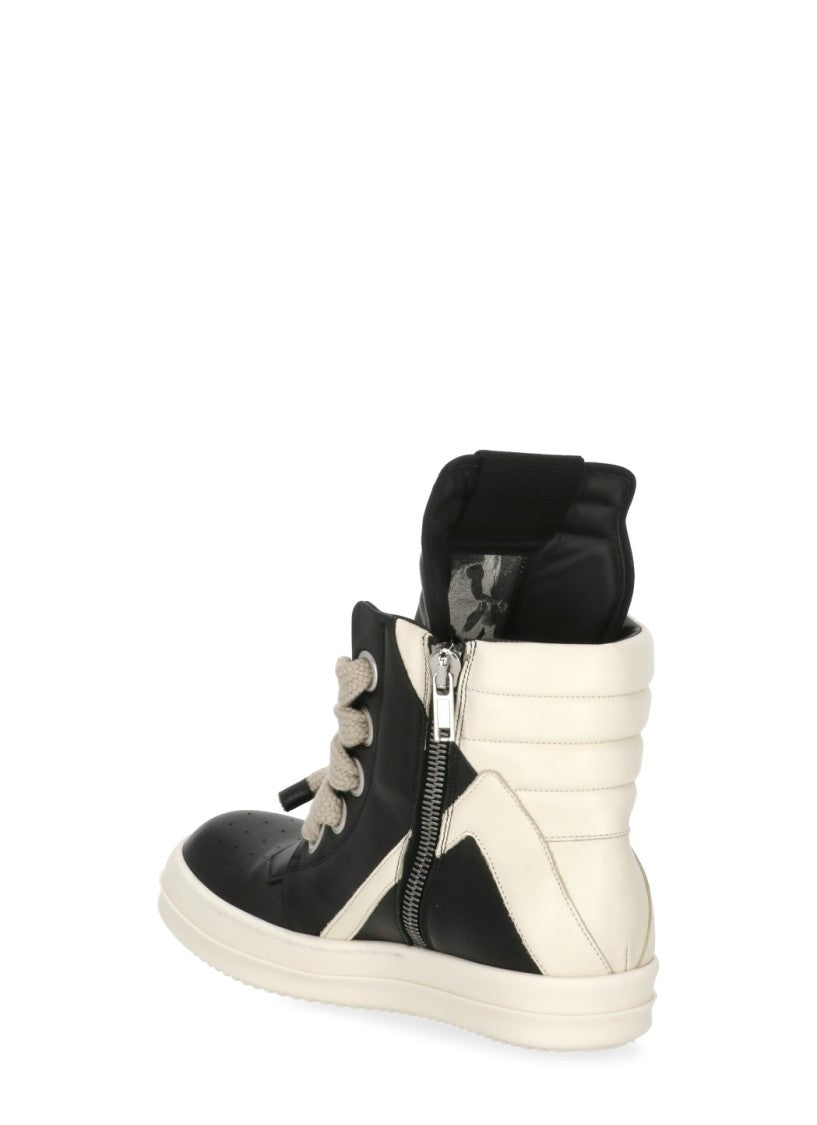 Rick Owens Black Jumbo Laces Side Zip Sneakers