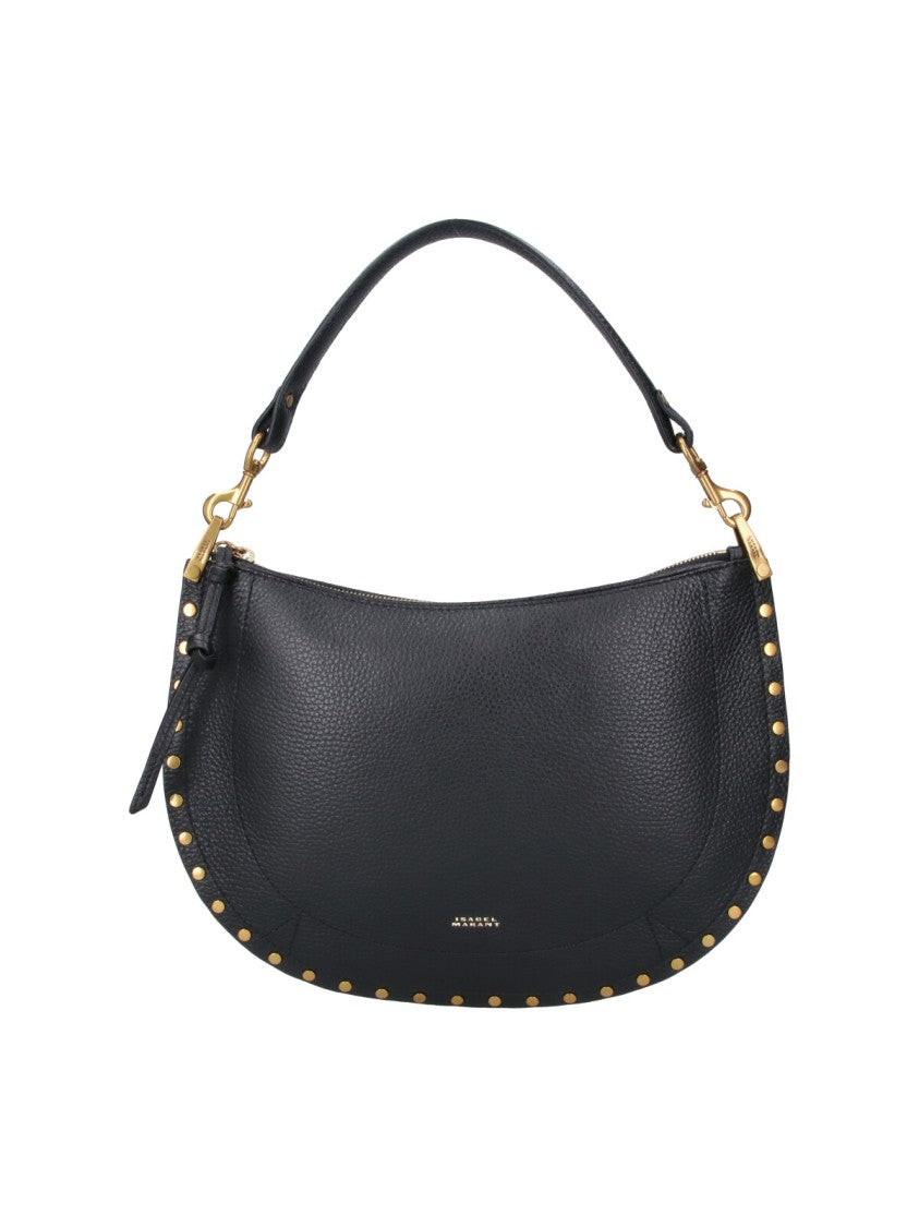 Isabel Marant Black Oskan Studded Calf Leather Shoulder Bag